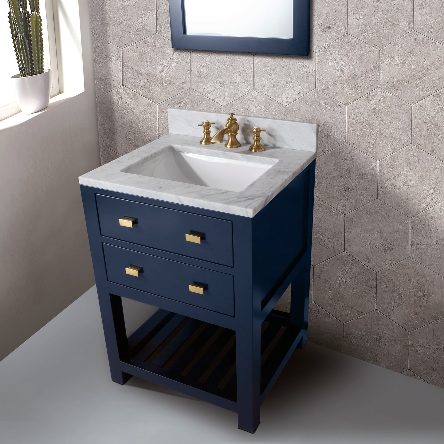 Water Creation 24 Inch Single Sink Bathroom Vanity With F2-0013 Faucet And Mirror From The Madalyn Collection - Luxe Bathroom Vanities