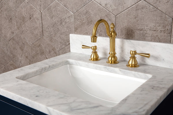 Water Creation Madalyn 30 Inch Monarch Blue Single Sink Bathroom Vanity With Mirror - Luxe Bathroom Vanities