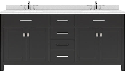 Virtu USA Caroline 72" Double Bath Vanity with Dazzle White Top and Round Sink - Luxe Bathroom Vanities Luxury Bathroom Fixtures Bathroom Furniture