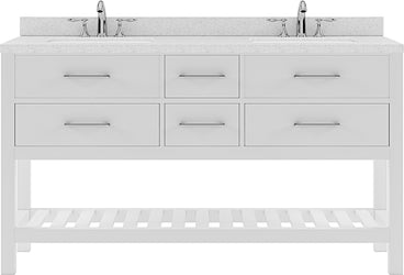 Virtu USA Caroline Estate 60" Double Bath Vanity with Dazzle White Top and Round Sink - Luxe Bathroom Vanities Luxury Bathroom Fixtures Bathroom Furniture
