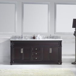 Virtu USA Victoria 72" Double Bath Vanity with Marble Top and Square Sink - Luxe Bathroom Vanities Luxury Bathroom Fixtures Bathroom Furniture