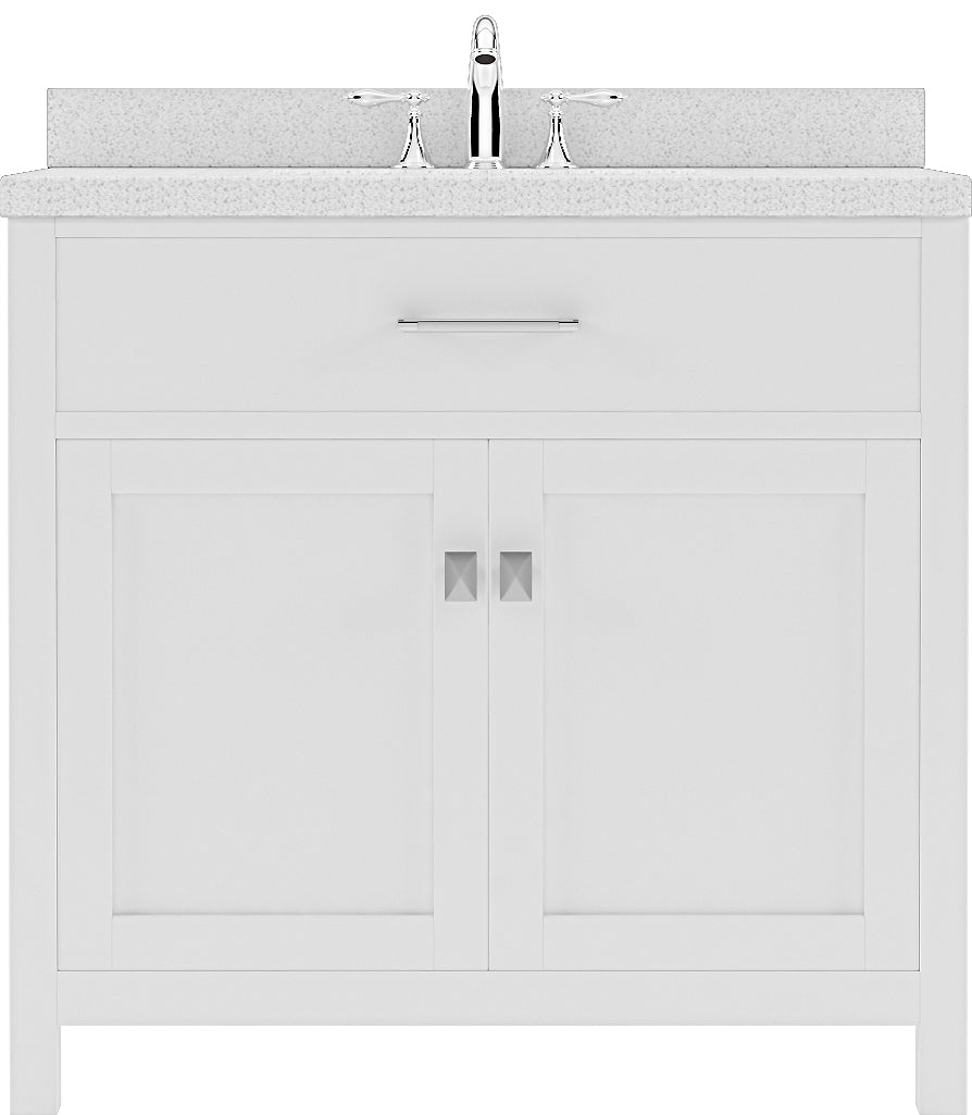 Virtu USA Caroline 36" Single Bath Vanity with Dazzle White Top and Round Sink - Luxe Bathroom Vanities Luxury Bathroom Fixtures Bathroom Furniture