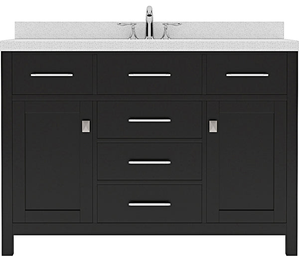 Virtu USA Caroline 48" Single Bath Vanity in Espresso with Dazzle White Top and Round Sink - Luxe Bathroom Vanities Luxury Bathroom Fixtures Bathroom Furniture