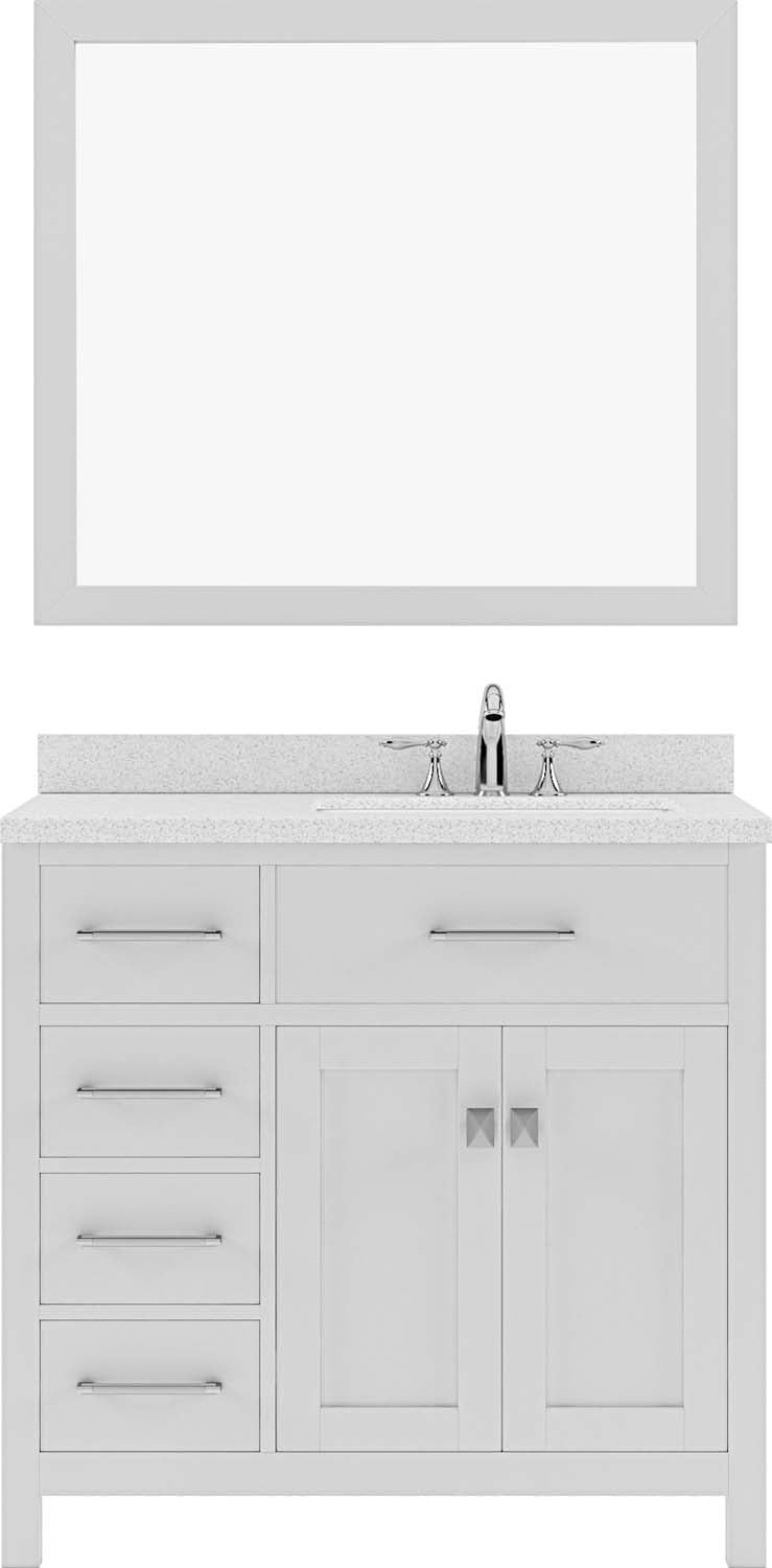 Virtu USA Caroline Parkway 36" Single Bath Vanity with Dazzle White Top and Round Sink with Mirror - Luxe Bathroom Vanities Luxury Bathroom Fixtures Bathroom Furniture