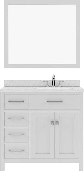 Virtu USA Caroline Parkway 36" Single Bath Vanity with Dazzle White Top and Round Sink with Mirror - Luxe Bathroom Vanities Luxury Bathroom Fixtures Bathroom Furniture