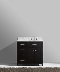 Virtu USA Caroline Parkway 36" Single Bath Vanity with Marble Top and Square Sink - Luxe Bathroom Vanities Luxury Bathroom Fixtures Bathroom Furniture