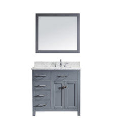 Virtu USA Caroline Parkway 36" Single Bath Vanity with Marble Top and Square Sink with Mirror - Luxe Bathroom Vanities Luxury Bathroom Fixtures Bathroom Furniture