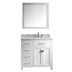 Virtu USA Caroline Parkway 36" Single Bath Vanity with Marble Top and Square Sink with Mirror - Luxe Bathroom Vanities Luxury Bathroom Fixtures Bathroom Furniture