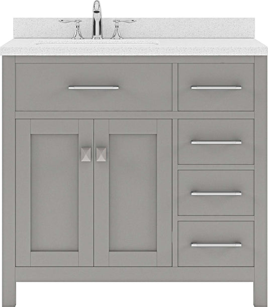 Virtu USA Caroline Parkway 36" Single Bath Vanity with Dazzle White Top and Square Sink - Luxe Bathroom Vanities Luxury Bathroom Fixtures Bathroom Furniture