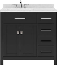 Virtu USA Caroline Parkway 36" Single Bath Vanity with Dazzle White Top and Square Sink - Luxe Bathroom Vanities Luxury Bathroom Fixtures Bathroom Furniture