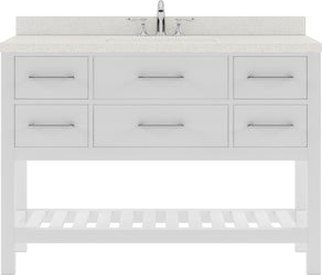 Virtu USA Caroline Estate 48" Single Bath Vanity with White Quartz Top and Round Sink - Luxe Bathroom Vanities