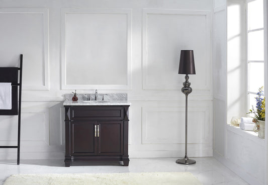 Virtu USA Victoria 36" Single Bath Vanity with Marble Top and Round Sink - Luxe Bathroom Vanities Luxury Bathroom Fixtures Bathroom Furniture