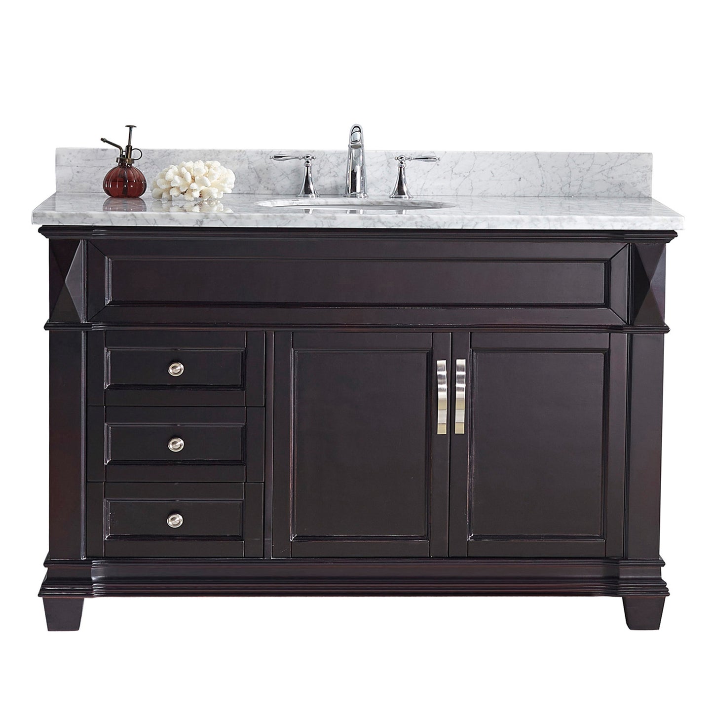 Virtu USA Victoria 48" Single Bath Vanity in Espresso with Marble Top and Round Sink - Luxe Bathroom Vanities Luxury Bathroom Fixtures Bathroom Furniture