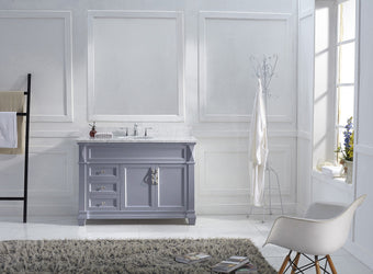 Virtu USA Victoria 48" Single Bath Vanity with Marble Top and Round Sink - Luxe Bathroom Vanities