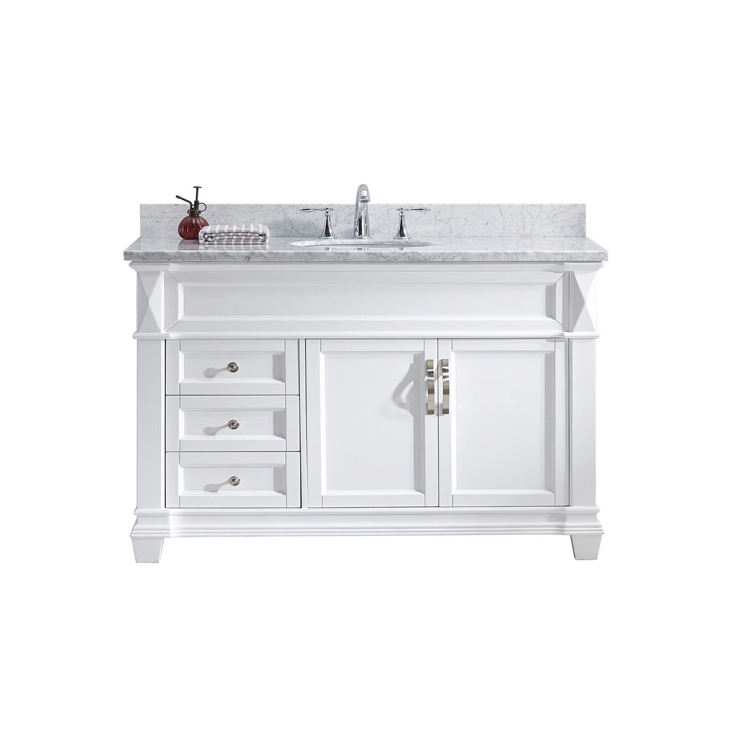 Virtu USA Victoria 48" Single Bath Vanity with Marble Top and Round Sink - Luxe Bathroom Vanities