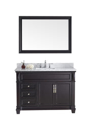 Virtu USA Victoria 48" Single Bath Vanity with Marble Top and Square Sink with Mirror - Luxe Bathroom Vanities Luxury Bathroom Fixtures Bathroom Furniture