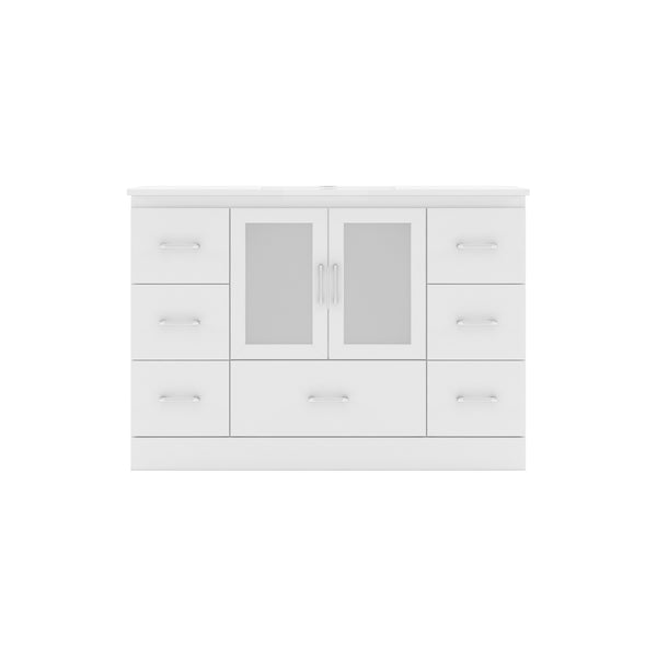 Virtu USA Zola 48" Single Cabinet in White - Luxe Bathroom Vanities