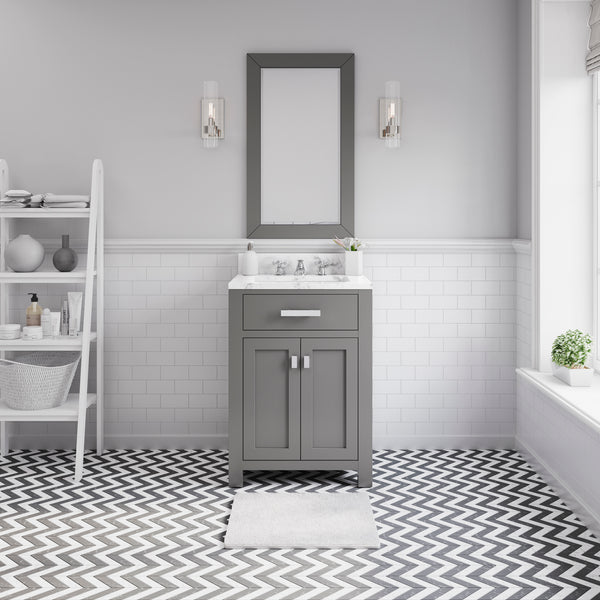 Water Creation 24 Inch Madison Single Sink Bathroom Vanity With Matching Framed Mirror - Luxe Bathroom Vanities
