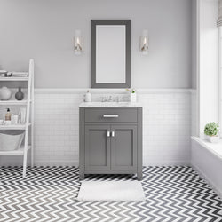 Water Creation Madison 30 Inch  Single Sink Bathroom Vanity With Matching Framed Mirror And Faucet - Luxe Bathroom Vanities