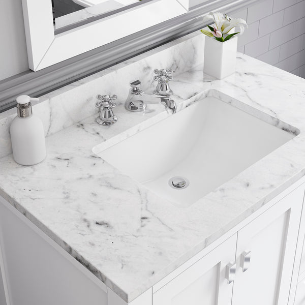 Water Creation Madison 36 Inch Wide Single Sink Bathroom Vanity With Matching Mirror And Faucets - Luxe Bathroom Vanities