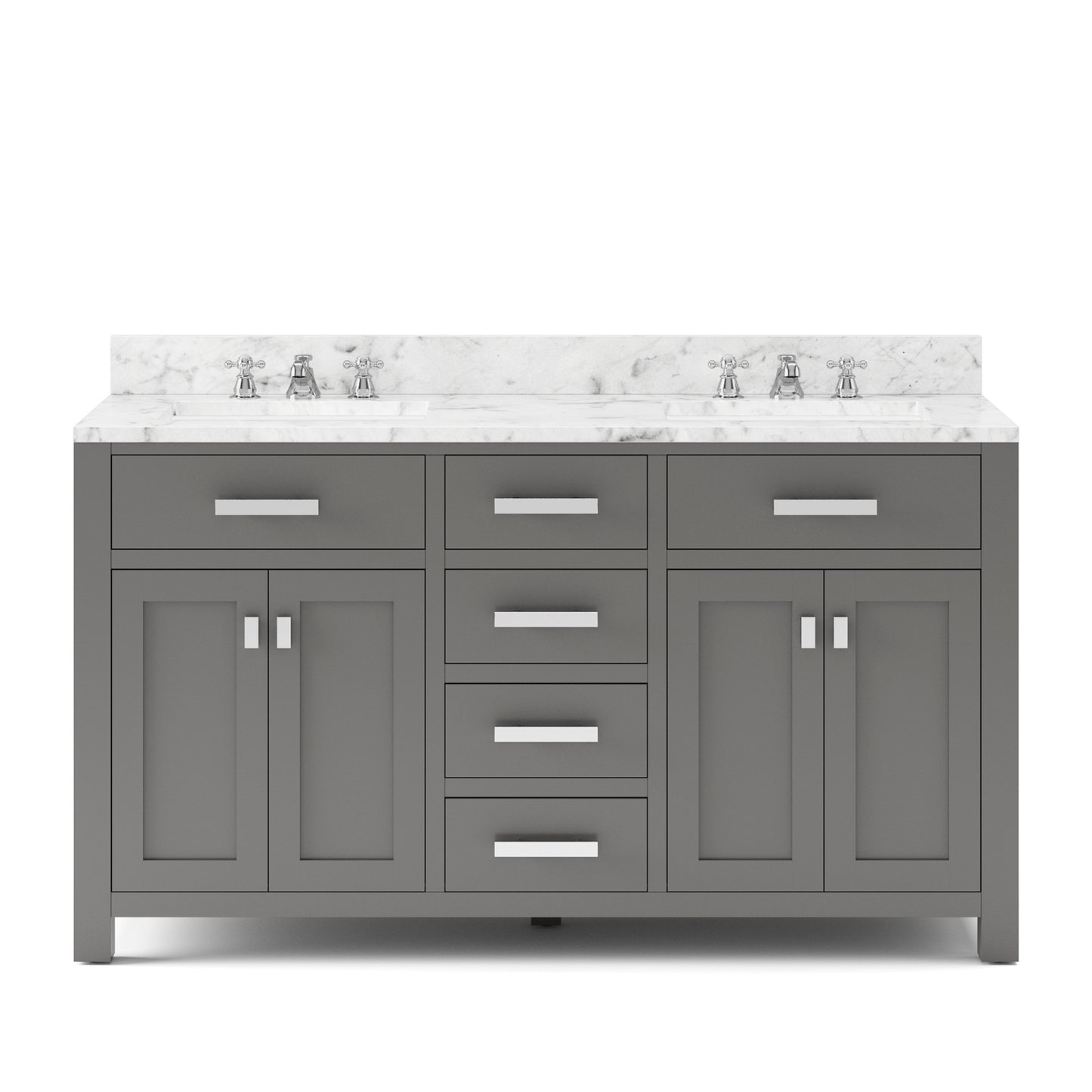 Water Creation Madison  60 Inch Double Sink Bathroom Vanity With Faucet - Luxe Bathroom Vanities