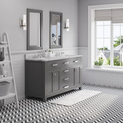 Water Creation Madison  60 Inch Double Sink Bathroom Vanity With Faucet - Luxe Bathroom Vanities