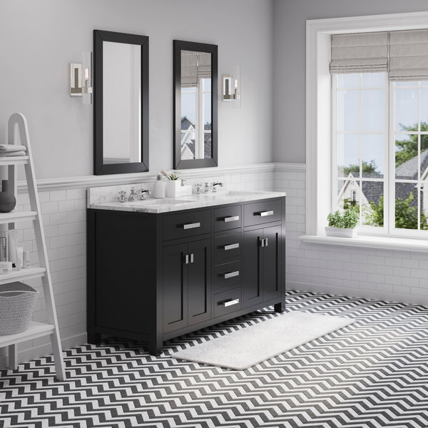 Water Creation Madison  60 Inch Double Sink Bathroom Vanity With Faucet - Luxe Bathroom Vanities