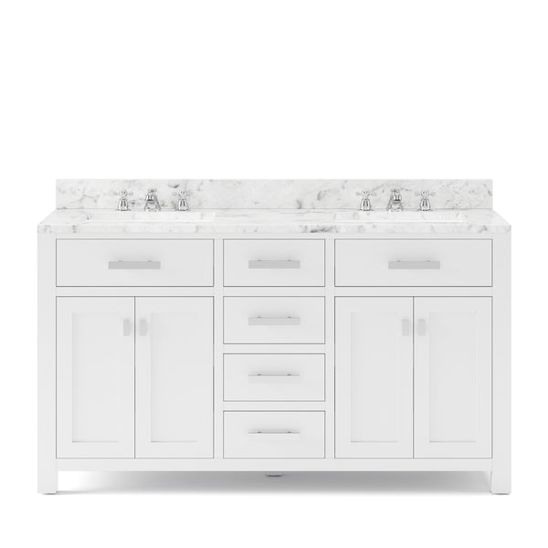 Water Creation Madison  60 Inch Double Sink Bathroom Vanity With Faucet - Luxe Bathroom Vanities