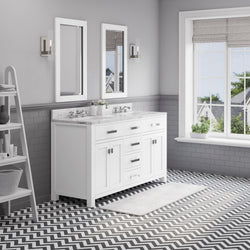 Water Creation Madison  60 Inch Double Sink Bathroom Vanity With Faucet - Luxe Bathroom Vanities