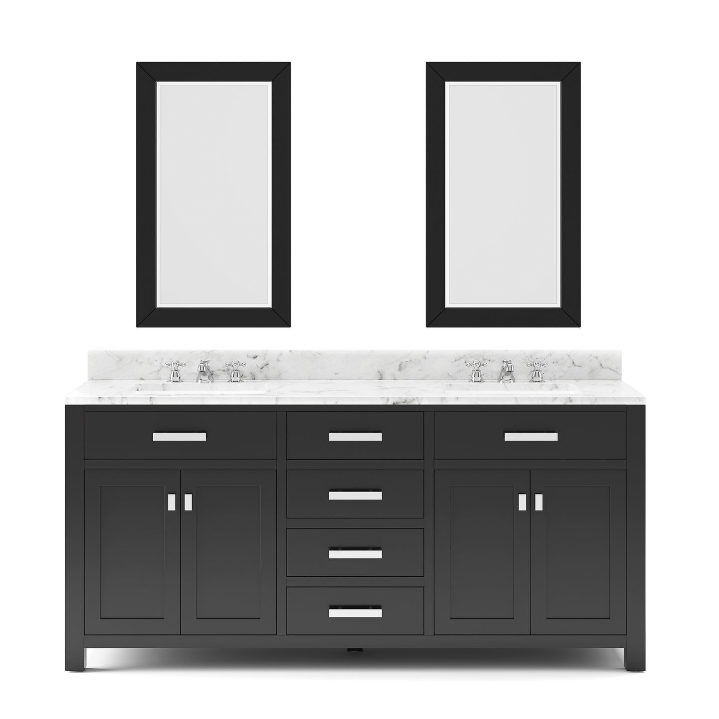 Water Creation Madison 72 Inch Double Sink Bathroom Vanity With 2 Matching Framed Mirrors - Luxe Bathroom Vanities