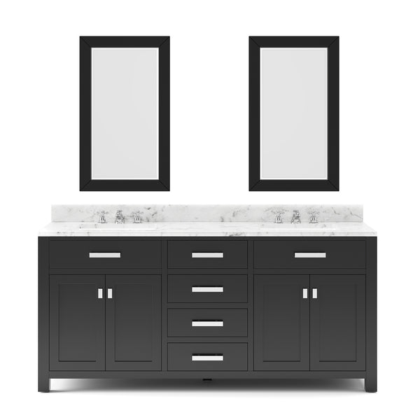 Water Creation Madison 72 Inch Double Sink Bathroom Vanity With 2 Matching Framed Mirrors And Faucets - Luxe Bathroom Vanities