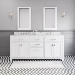 Water Creation Madison 72 Inch Double Sink Bathroom Vanity With 2 Matching Framed Mirrors And Faucets - Luxe Bathroom Vanities