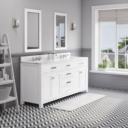 Water Creation Madison 72 Inch Double Sink Bathroom Vanity With 2 Matching Framed Mirrors And Faucets - Luxe Bathroom Vanities