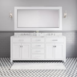 Water Creation Madison 72 Inch Double Sink Bathroom Vanity With Matching Large Framed Mirror - Luxe Bathroom Vanities