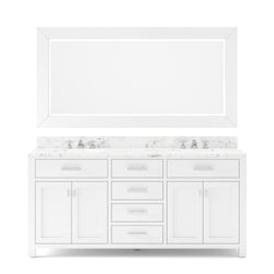 Water Creation Madison 72 Inch Double Sink Bathroom Vanity With Matching Framed Mirror And Faucet - Luxe Bathroom Vanities