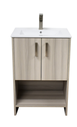 Volpa Cabo 24" Modern Bathroom Vanity with Integrated Ceramic Top and Brushed Nickel Handles - Luxe Bathroom Vanities Luxury Bathroom Fixtures Bathroom Furniture