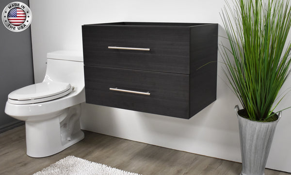 Volpa Napa 24" Modern Wall-Mounted Floating Bathroom Vanity with Round Handles Cabinet Only - Luxe Bathroom Vanities Luxury Bathroom Fixtures Bathroom Furniture