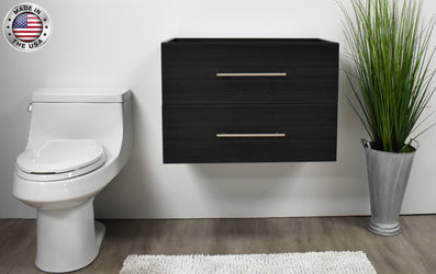 Volpa Napa 24" Modern Wall-Mounted Floating Bathroom Vanity with Round Handles Cabinet Only - Luxe Bathroom Vanities Luxury Bathroom Fixtures Bathroom Furniture