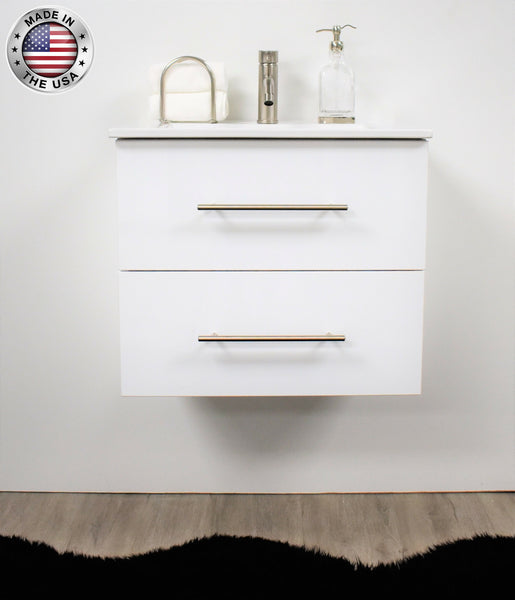Volpa Napa 30" Modern Wall-Mounted Floating Bathroom Vanity with Round Handles Cabinet Only - Luxe Bathroom Vanities Luxury Bathroom Fixtures Bathroom Furniture