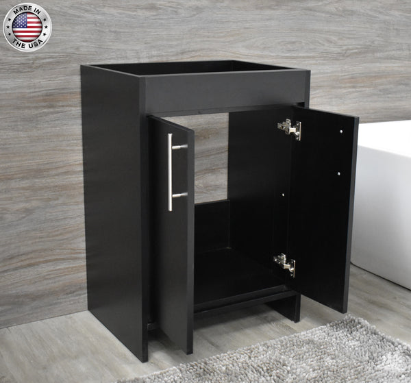 Volpa Villa 24" Modern Bathroom Vanity with Brushed Nickel Round Handles Cabinet Only - Luxe Bathroom Vanities Luxury Bathroom Fixtures Bathroom Furniture