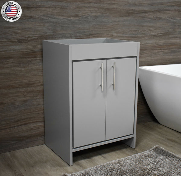Volpa Villa 30" Modern Bathroom Vanity with Brushed Nickel Round Handles Cabinet Only - Luxe Bathroom Vanities Luxury Bathroom Fixtures Bathroom Furniture