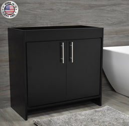 Volpa Villa 36" Modern Bathroom Vanity with Brushed Nickel Round Handles Cabinet Only - Luxe Bathroom Vanities Luxury Bathroom Fixtures Bathroom Furniture