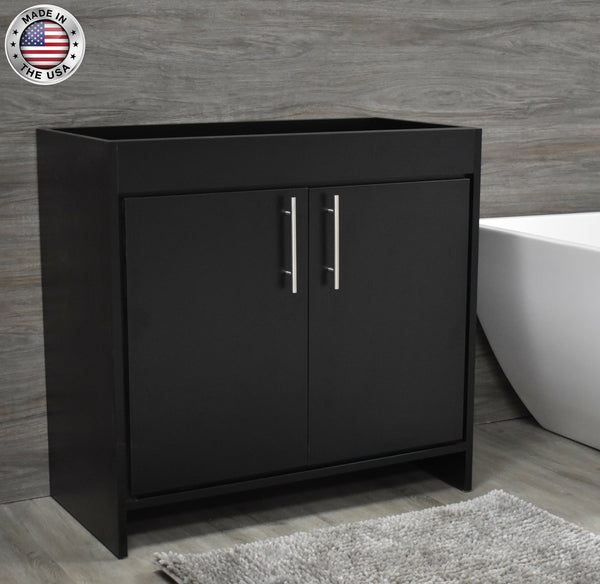 Volpa Villa 36" Modern Bathroom Vanity with Brushed Nickel Round Handles Cabinet Only - Luxe Bathroom Vanities Luxury Bathroom Fixtures Bathroom Furniture