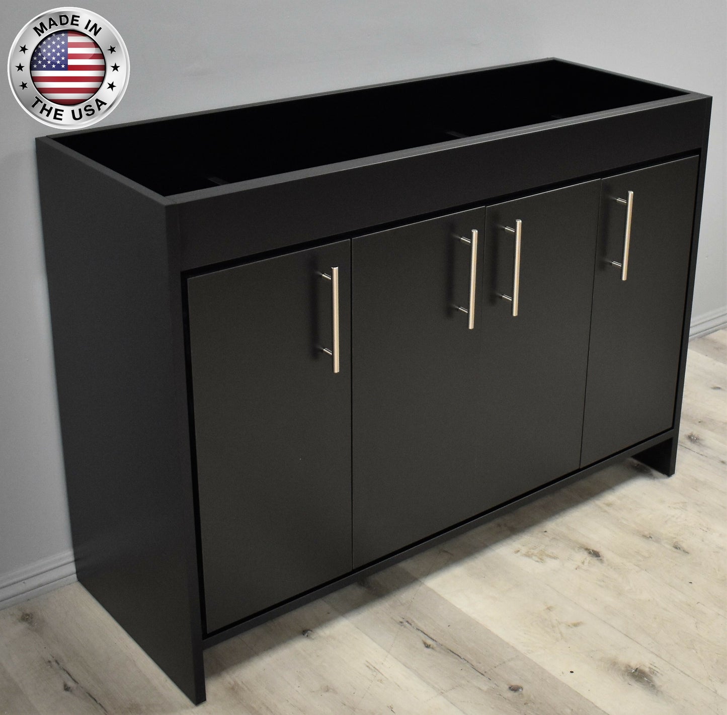 Volpa Villa 48" Modern Bathroom Vanity with Brushed Nickel Round Handles Cabinet Only - Luxe Bathroom Vanities Luxury Bathroom Fixtures Bathroom Furniture