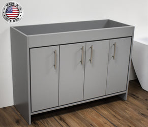 Volpa Villa 48" Modern Bathroom Vanity with Brushed Nickel Round Handles Cabinet Only - Luxe Bathroom Vanities Luxury Bathroom Fixtures Bathroom Furniture