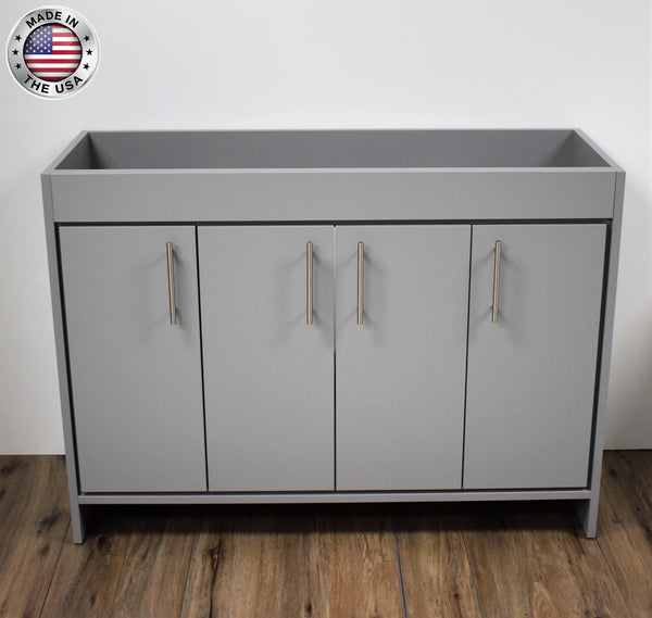 Volpa Villa 48" Modern Bathroom Vanity with Brushed Nickel Round Handles Cabinet Only - Luxe Bathroom Vanities Luxury Bathroom Fixtures Bathroom Furniture