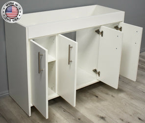 Volpa Villa 48" Modern Bathroom Vanity with Brushed Nickel Round Handles Cabinet Only - Luxe Bathroom Vanities Luxury Bathroom Fixtures Bathroom Furniture