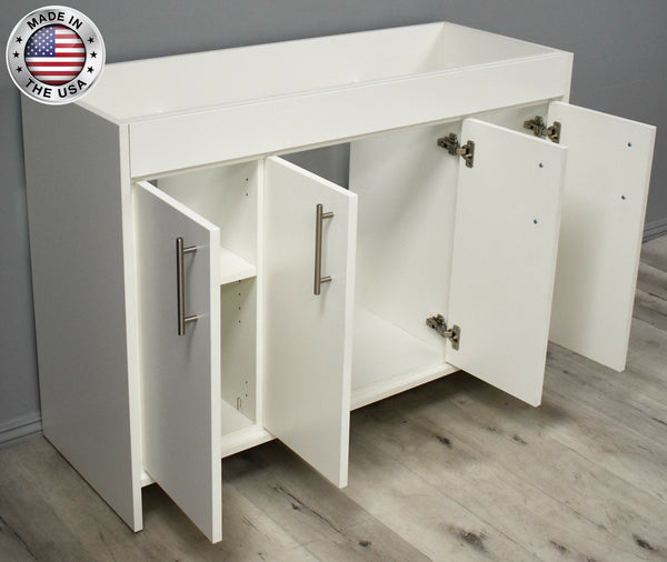Volpa Villa 48" Modern Bathroom Vanity with Brushed Nickel Round Handles Cabinet Only - Luxe Bathroom Vanities Luxury Bathroom Fixtures Bathroom Furniture