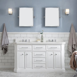 Water Creation Palace 60" Quartz Carrara Bathroom Vanity Set With Hardware - Luxe Bathroom Vanities