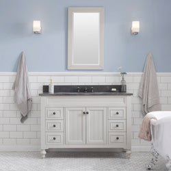 Water Creation Potenza 48" Bathroom Vanity in Earl Grey with Blue Limestone Top and Faucet - Luxe Bathroom Vanities